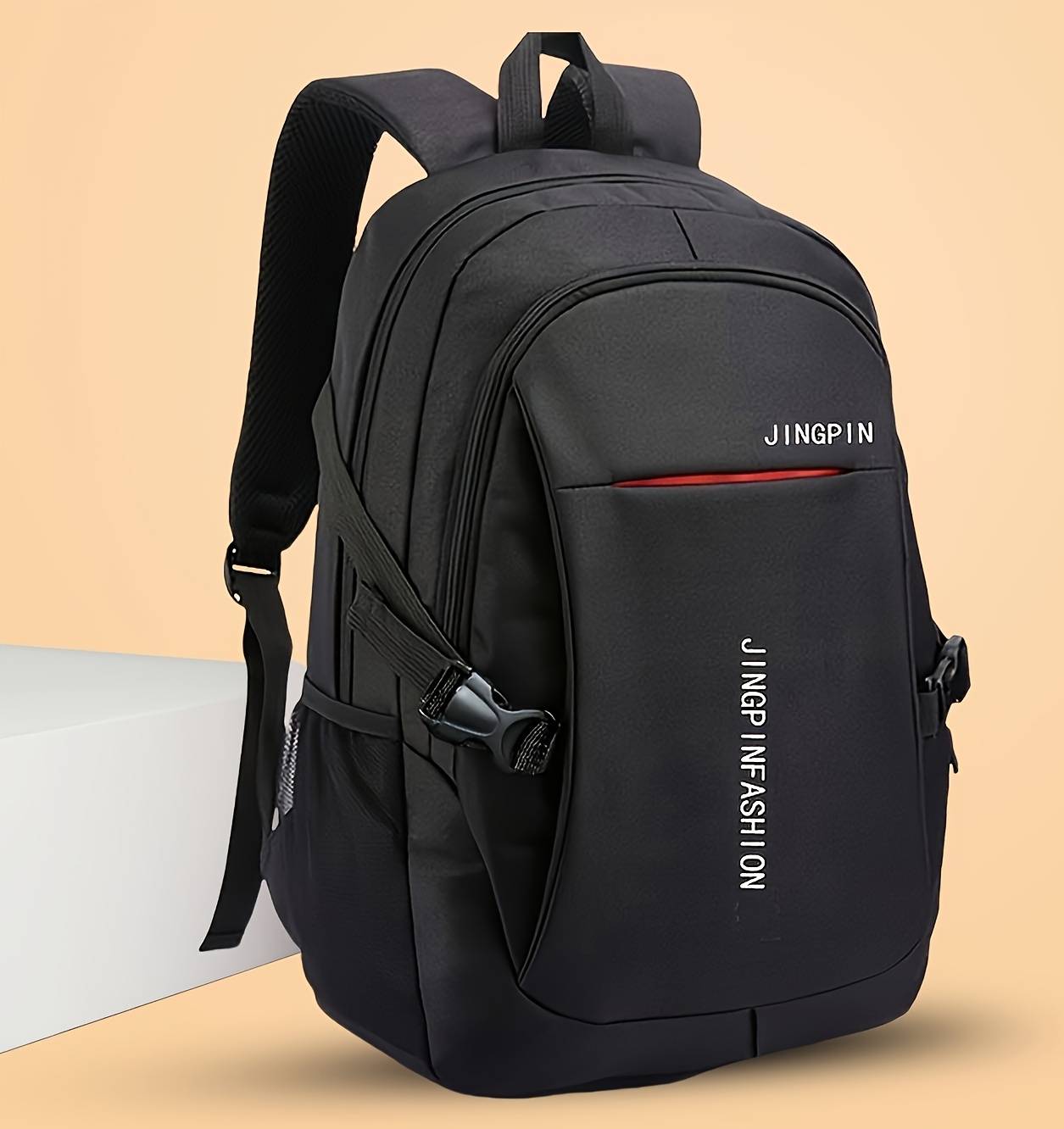 Temu Compact Mens Nylon Backpack Large Capacity - Durable