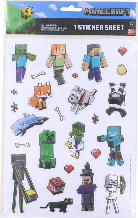 Minecraft Raised 3D Stickers