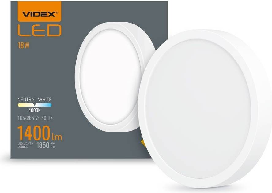 Videx LED Loftlampe Rund 18W Neutral Hvid Loftplafond