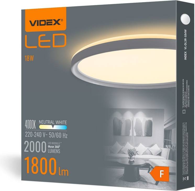 Videx LED Loftlampe 18W Rund Neutral Hvid Loftplafond