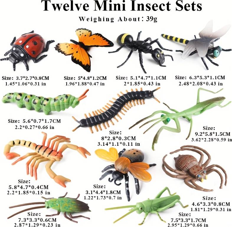 Temu Insect Animals Model 12pcs Cicada Lizard Set
