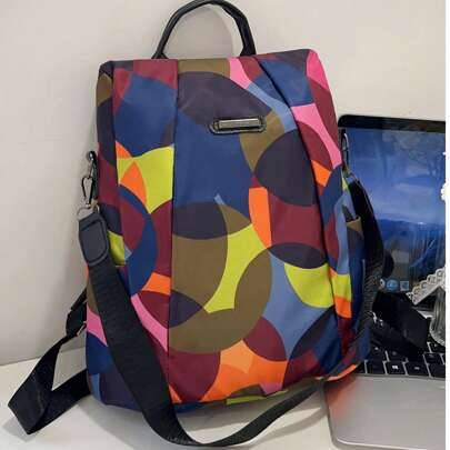 Shein Large Capacity Versatile Solid-Color School Backpack