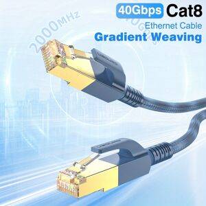 Cat8 ethernet cable Temu RJ45 CAT8 Ethernet Cable Braided Gradient Color
