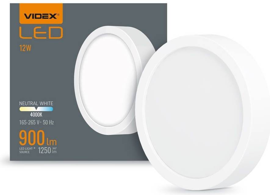 Videx LED Loftlampe Rund 12W Neutral Hvid Loftplafond