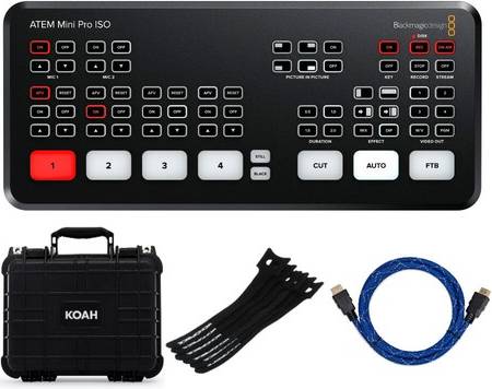 Blackmagic design atem Blackmagic Design ATEM Mini Pro ISO Cable Case Bundle