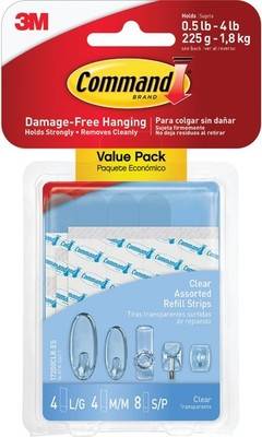 3m command strips Command Assorted Adhesive Strips 16 Pack