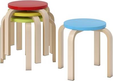 Homcom 4er Set Esszimmerhocker Stapelhocker Bunt Sitzhocker 4Stk.