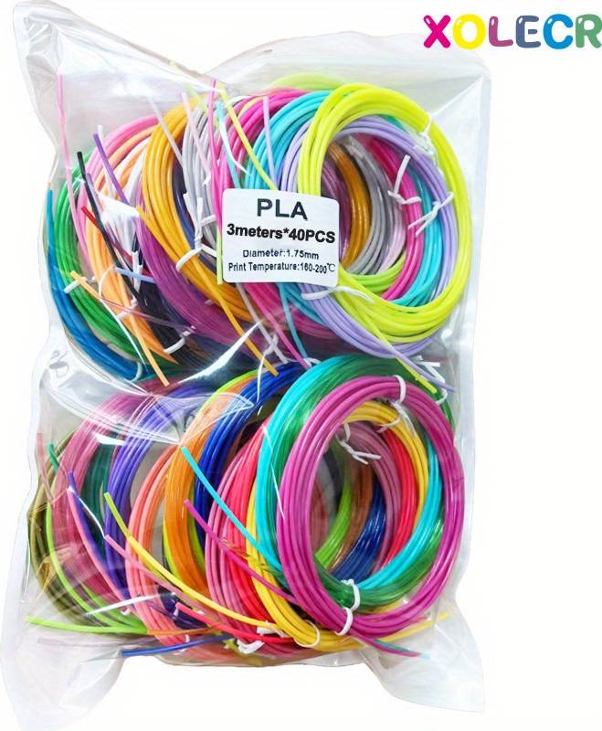 Temu 40-Color PLA 3D Printer Filament Set