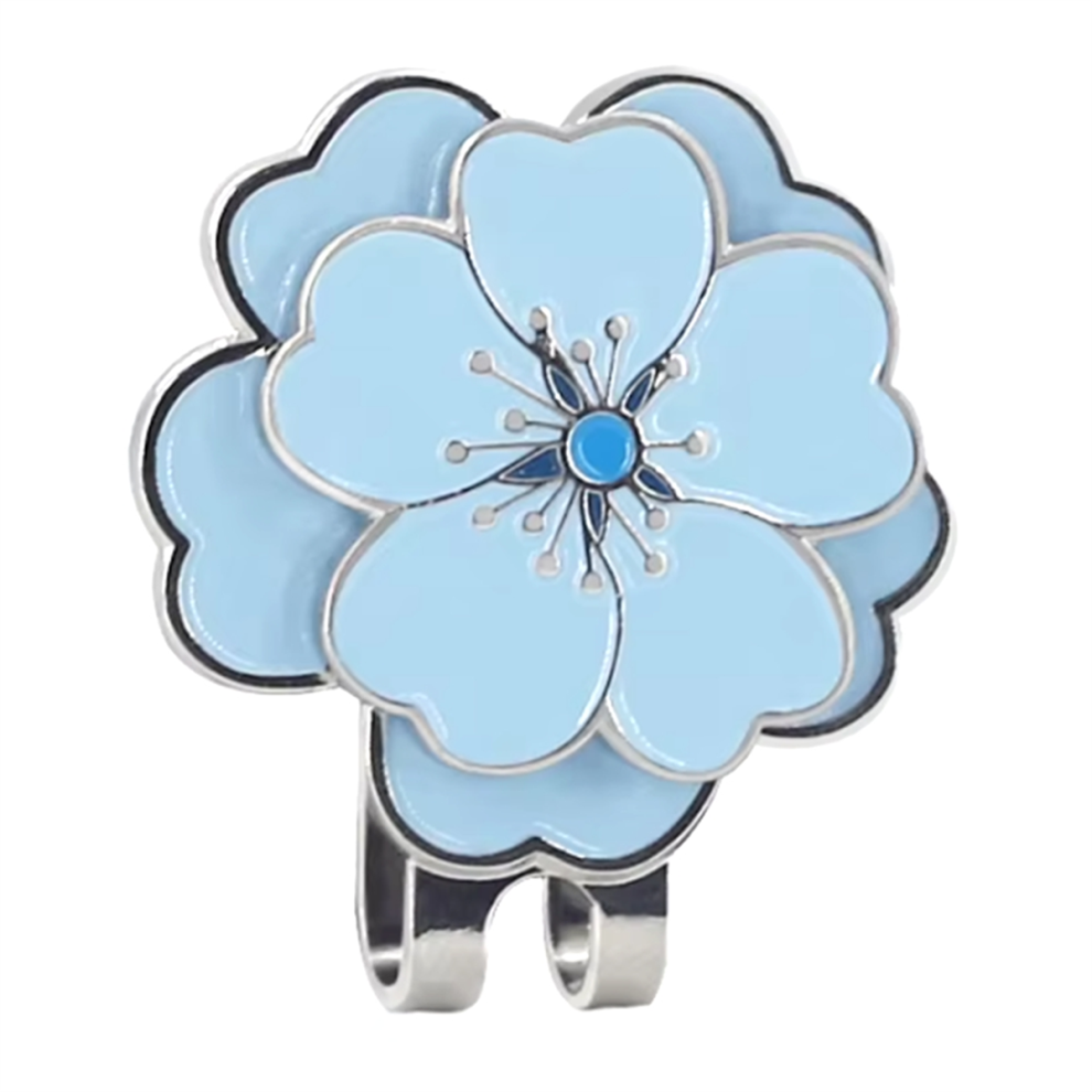Yellow Flower Pattern Golf Cap Clip