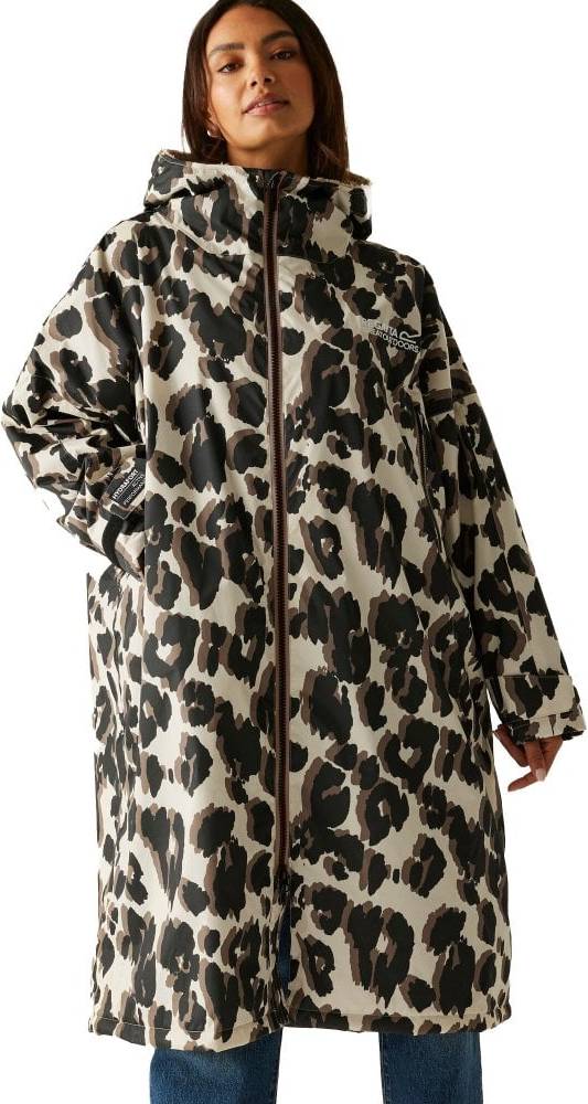 Adult Waterproof Changing Robe True Leopard - Orange