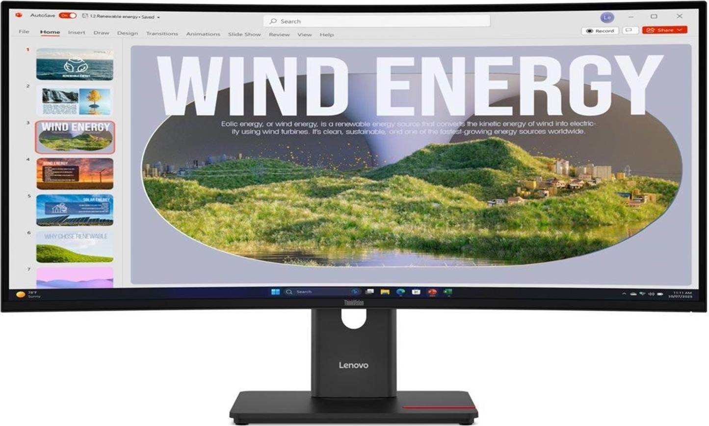 ThinkVision T34WD-40 Curved 34 Inch LED Display