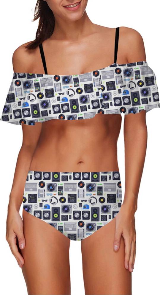 Dj control Pattern DJ Music Vinyl Turntable Two Piece - Tummy Control