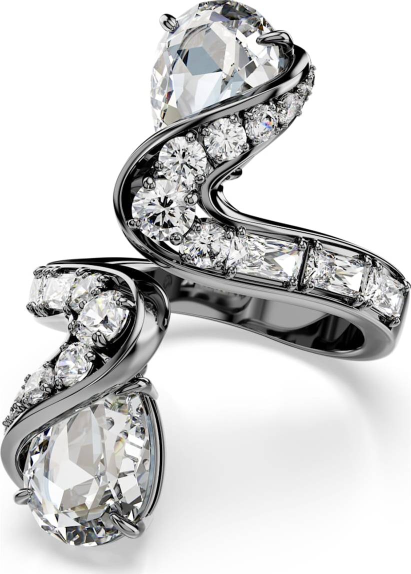 Swarovski Vienna Collection Open Ring Feather Ruthenium Plated