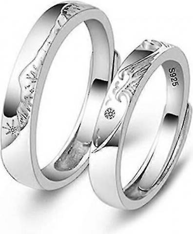 Adjustable Matching Rings She Him Set - 2 Pieces