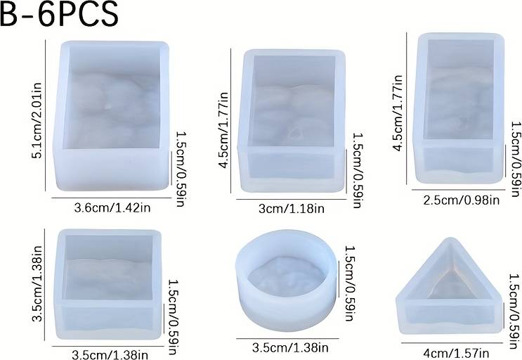 Temu 4pcs 6pcs Rectangle Water Pattern Mold