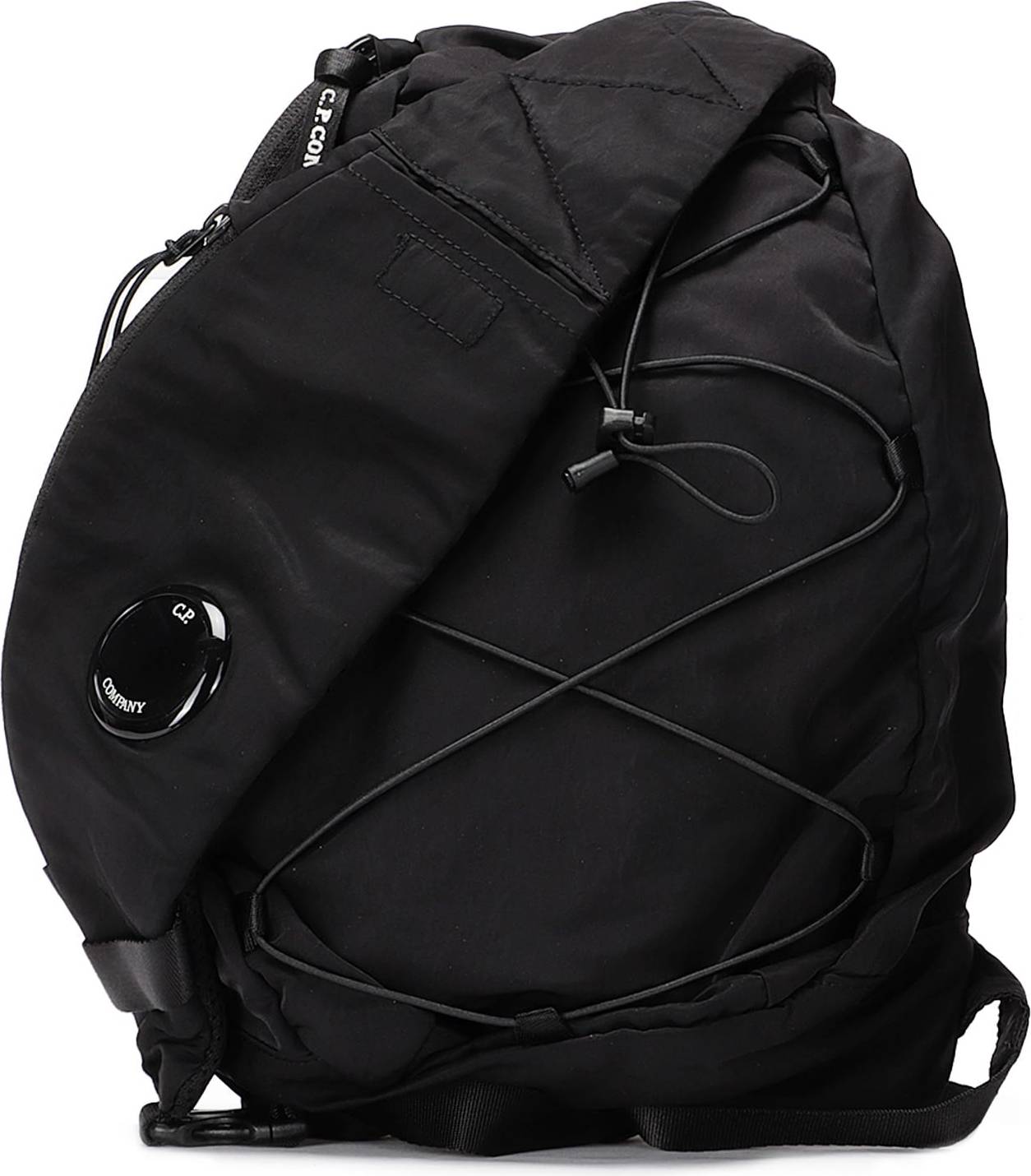 Black Crossbody Rucksack Back Pack In Nylon - B