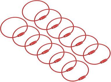 Uxcell Cable Key Rings 6-inch Wire Keychain Twist Loops - Red