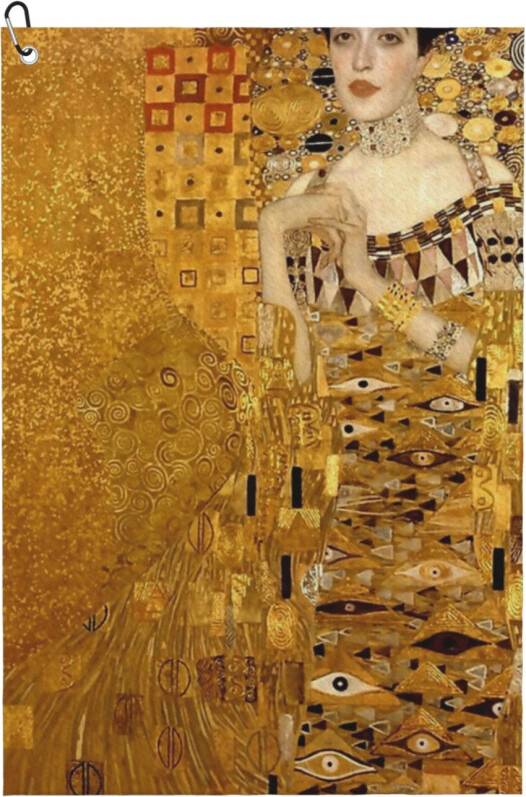 WHIBOS Woman In Gold Portrait Golf Towel