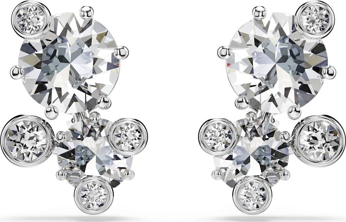 Swarovski Constella Rundschliff Ohrstecker Rhodiniert - Weiß