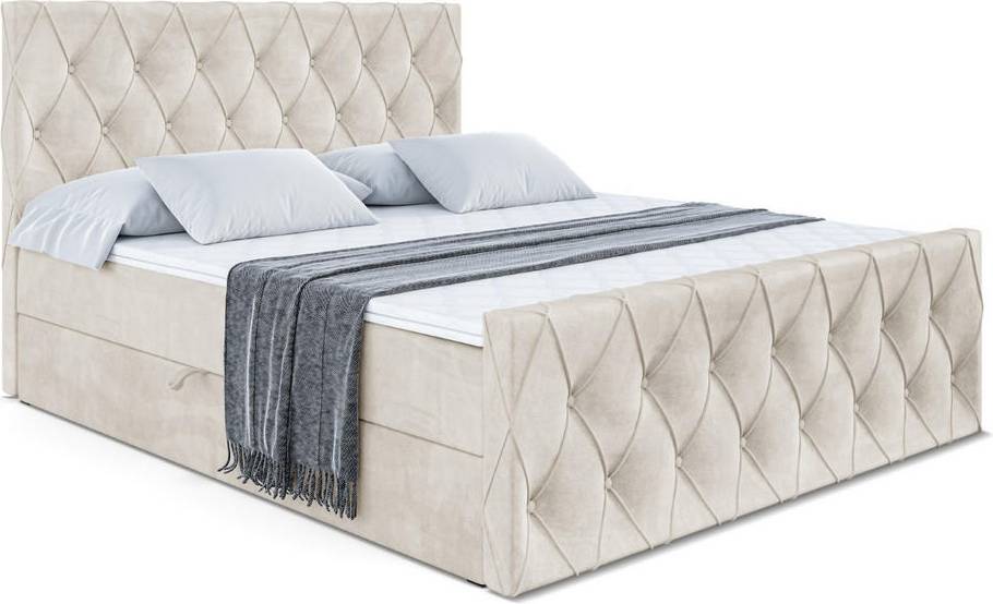 Bett 200 x 200 ALTDECOR Boxbett Beige Boxspringbett