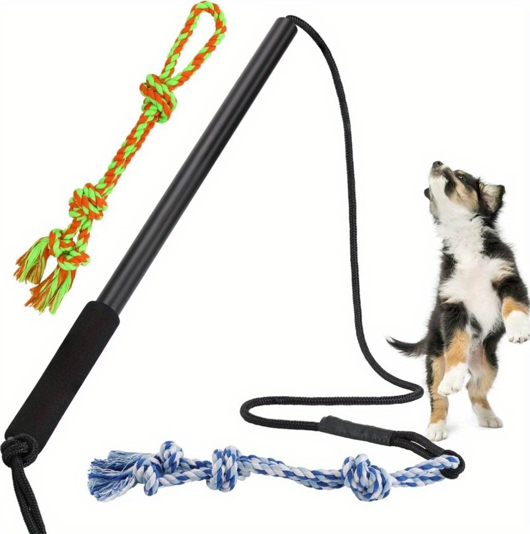 Temu Interactive Dog Teaser Wand With Adjustable Rope