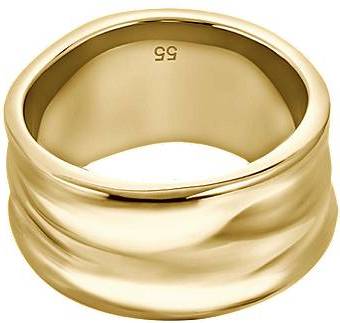 BOSS Ring With Ripple Design - Gold Tone