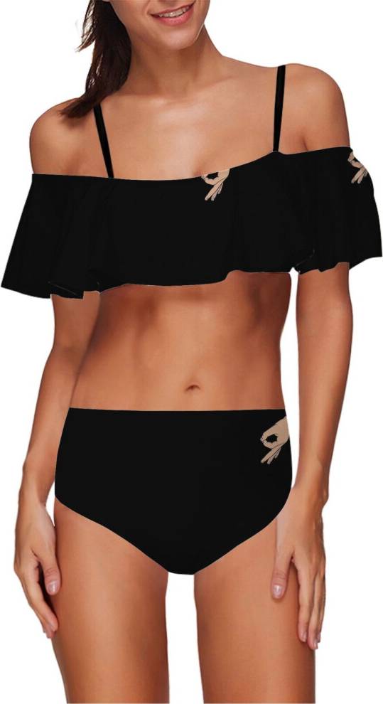 Gotcha Bikini High Waisted Set Ruffle Tankini Swimsuit Two Piece - Tummy Controll