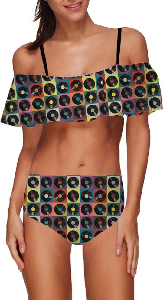 Dj control Pattern DJ Music Vinyl Turntable Two Piece - Tummy Control