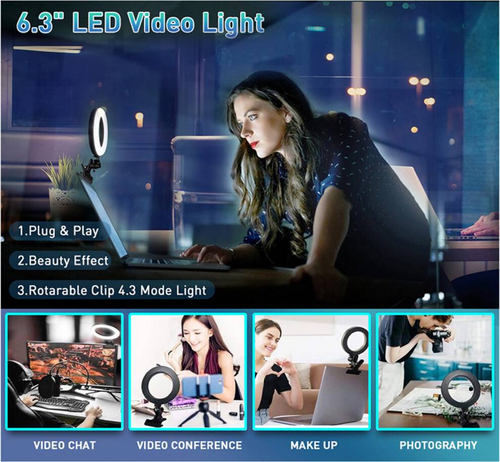 6 Inch LEDs Selfie Ring Light USB