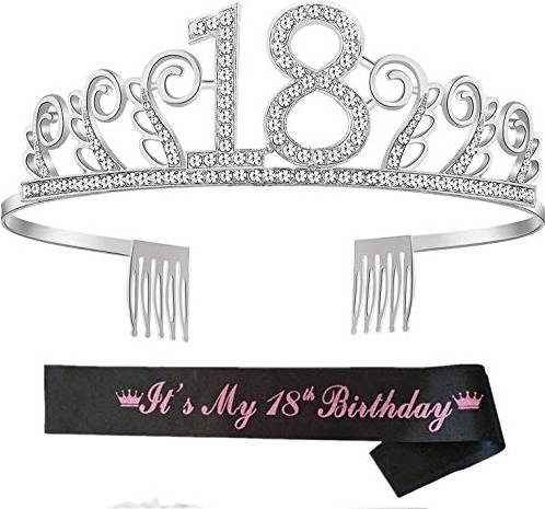 18th birthday sash Birthday Crown Tiara Set 18th Rhinestone