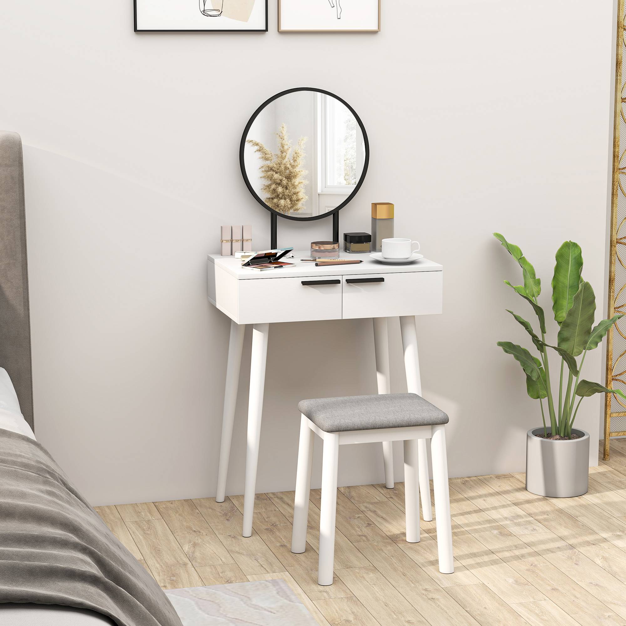 Homcom Vanity Set Desk With Mirror Dressing Table