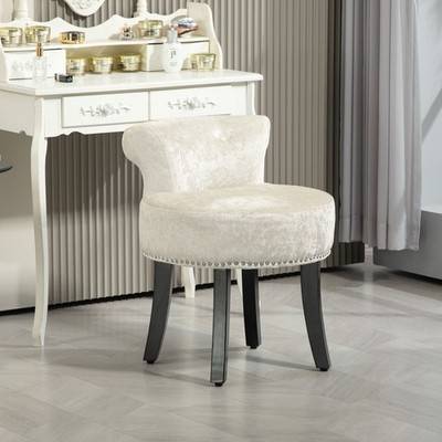 Homcom Dressing Table With Rubber Wood Legs Stool