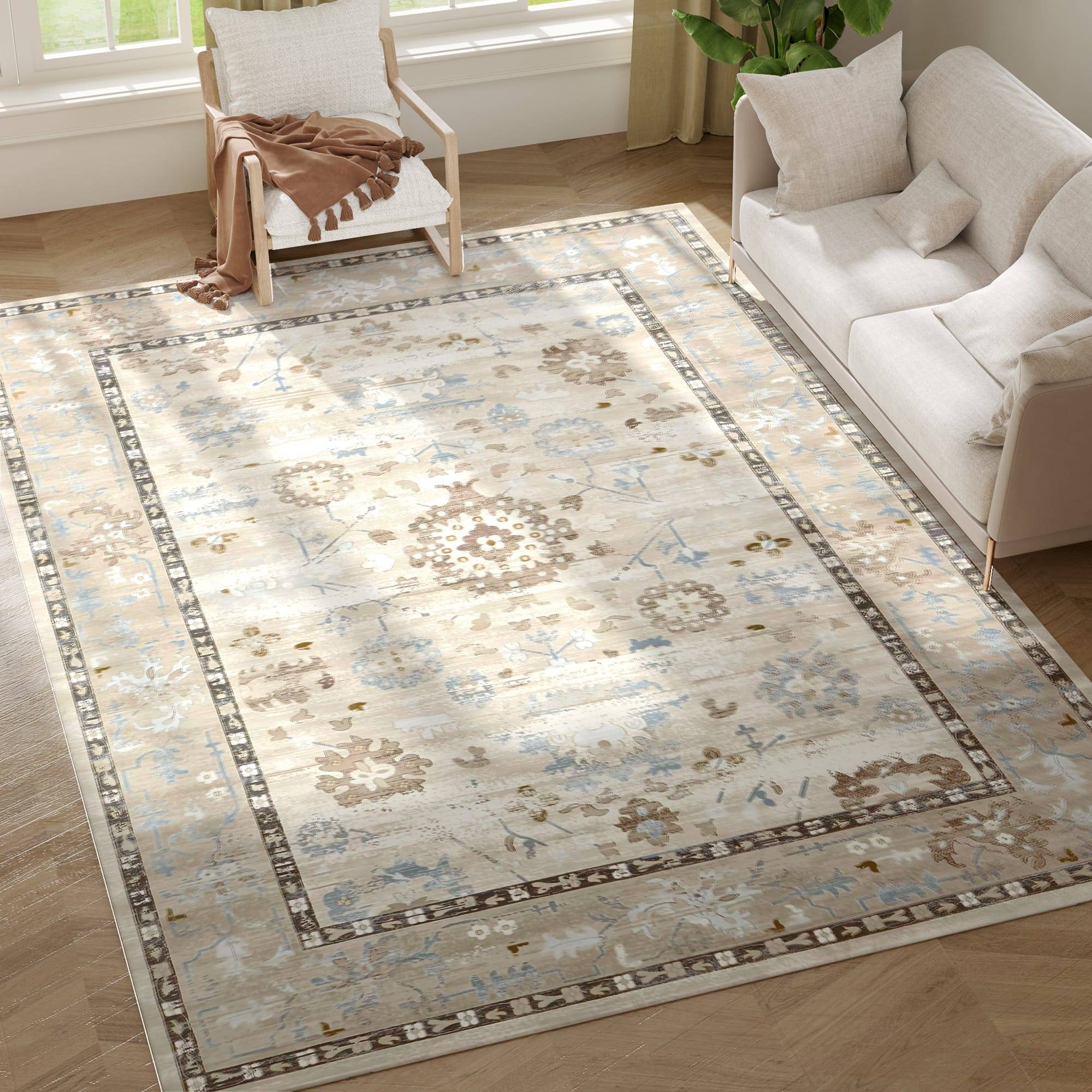 Homcom Machine Washable Indoor Boho Rug 8x10