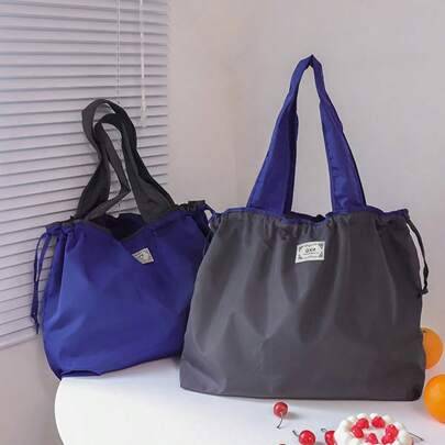 Shein Large Capacity Drawstring Closure Foldable Handheld Storage Bag