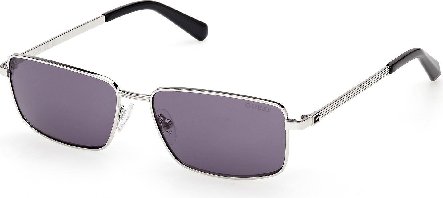 Guess Rectangular Sunglasses Purple Shiny Light Ruthenium