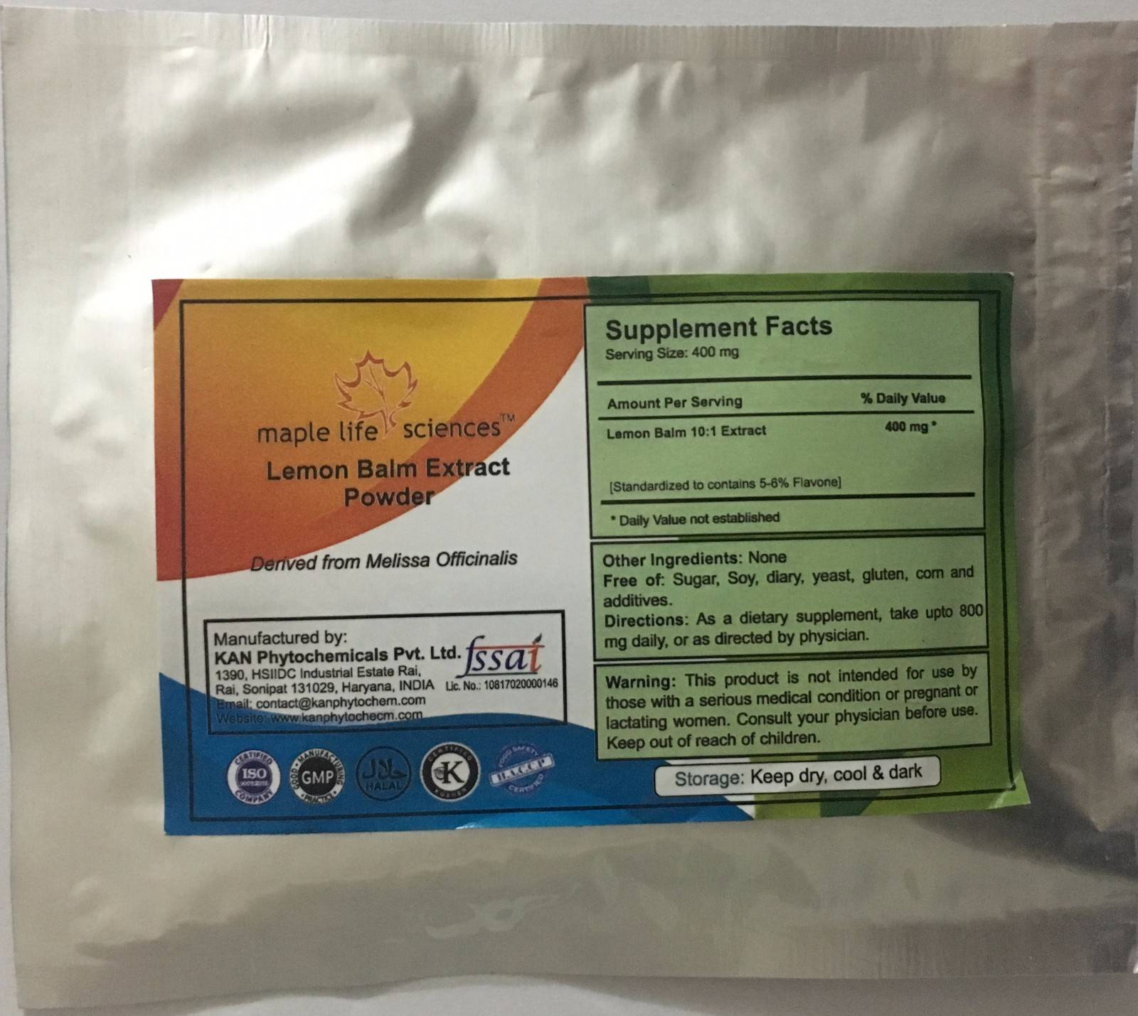 Lemon Balm 10:1 Extract Powder
