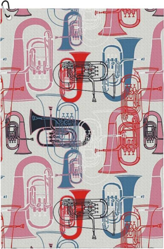 WHIBOS Tuba Tastic Repeat Pattern Golf Towel