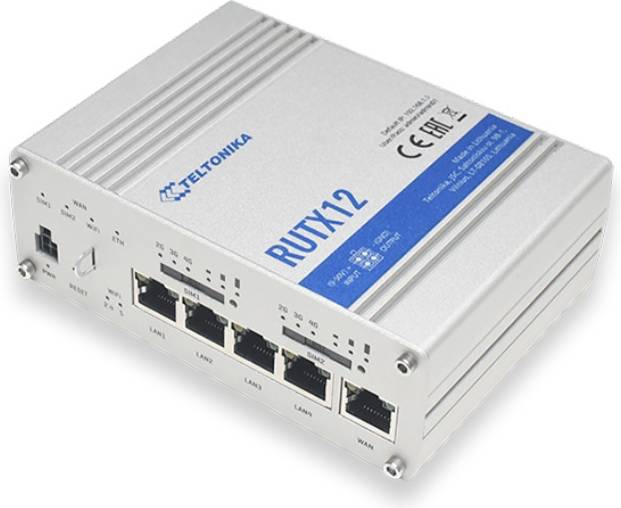 Router sim Teltonika Rutx12 Router Industriale Dual Sim