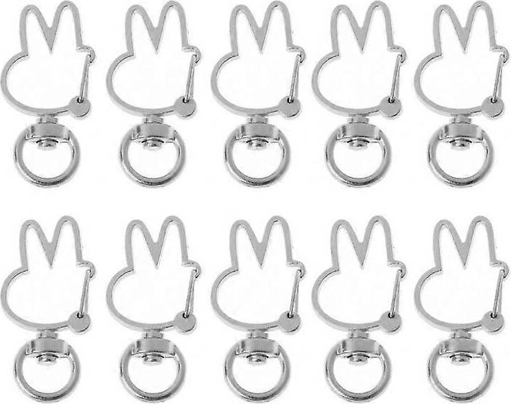 Furtalk Rabbit Pendant Key Chain 10pcs - Silver/Gold