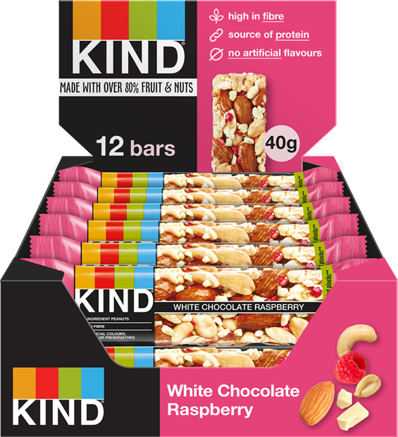 Bars White Chocolate Raspberry 12 x 40g
