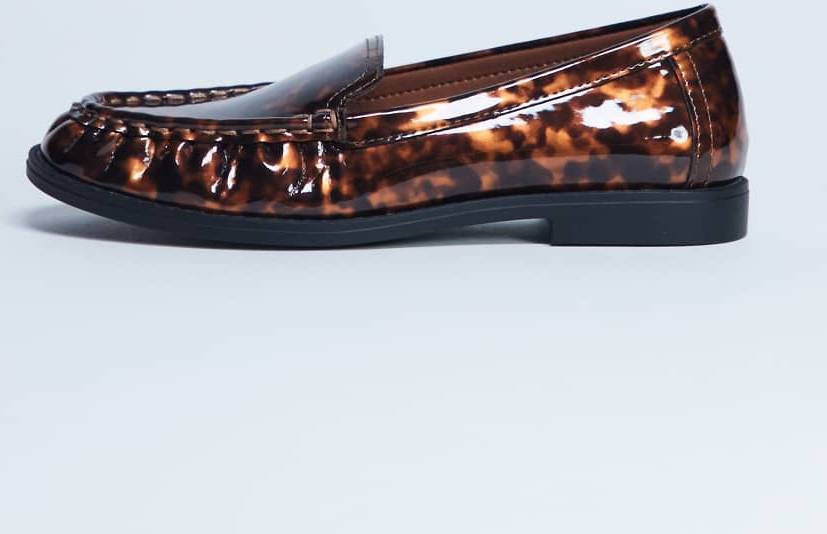 Topshop Coby Ruched Toe Loafer Tortoise Shell - Multi