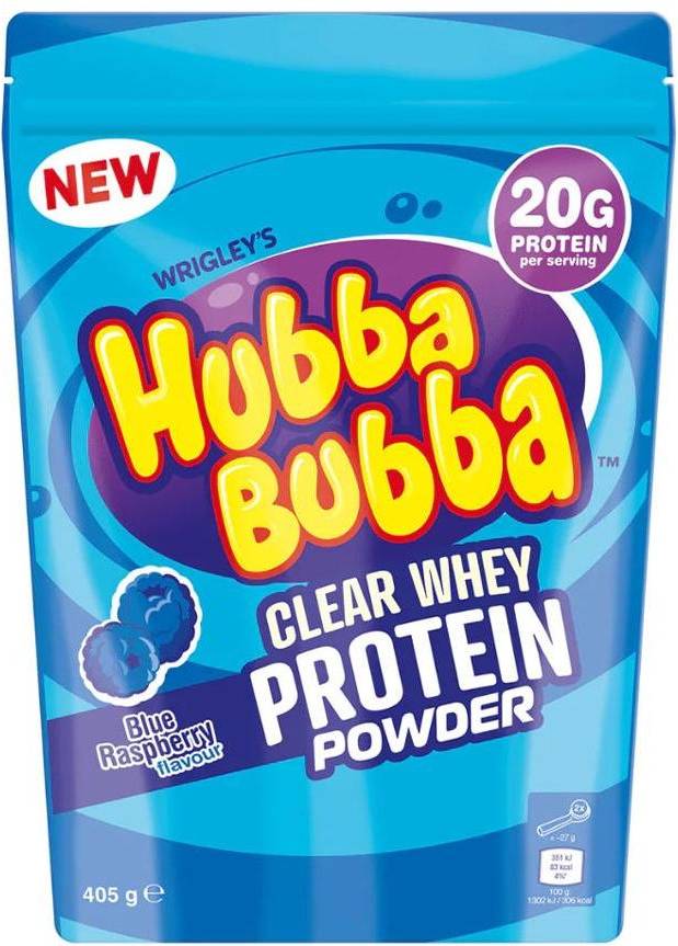 Mars Hubba Bubba Clear Whey Protein Powder Blue Raspberry 405g