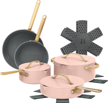 Non stick ceramic cookware Beautiful Beautiful 12pc Ceramic Non-Stick Cookware Set