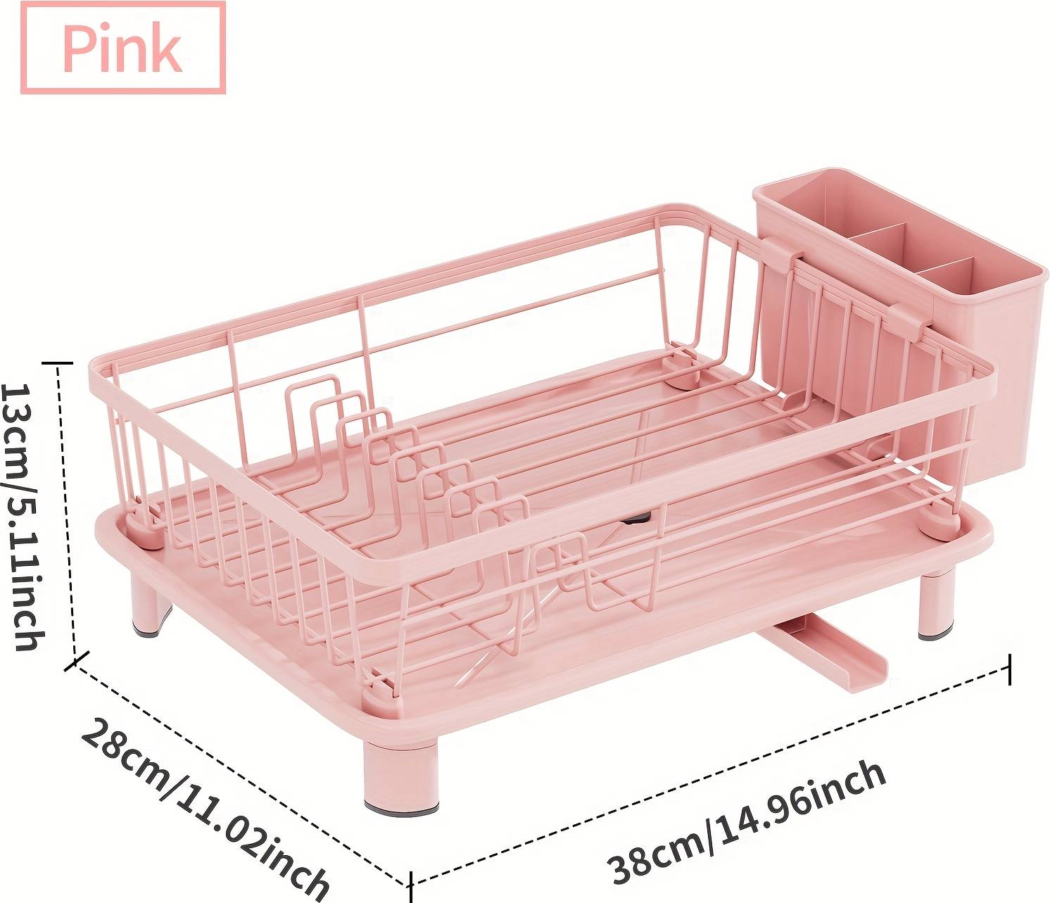 Temu Space-saving Drying Rack With Drain Tray Dish Drainer