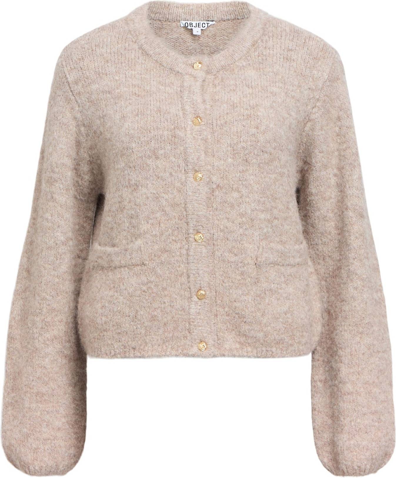 Object Gilet Col Rond Femme - Beige