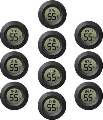 Compact 10-Pack Mini Thermometer Hygrometer