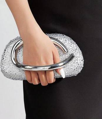 Shein Elegant Exquisite Rhinestone Decor Box Bag - Shiny