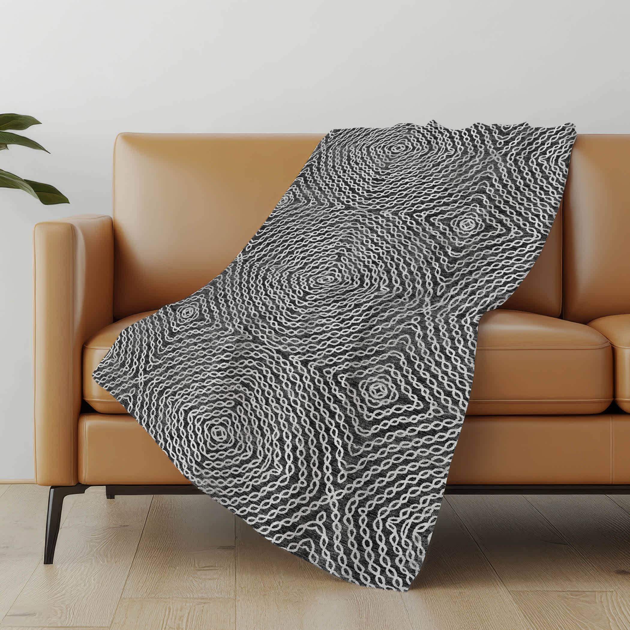 Addison Rugs Premium Machine Washable ASB74 SH50 x 70 Blankets Gray
