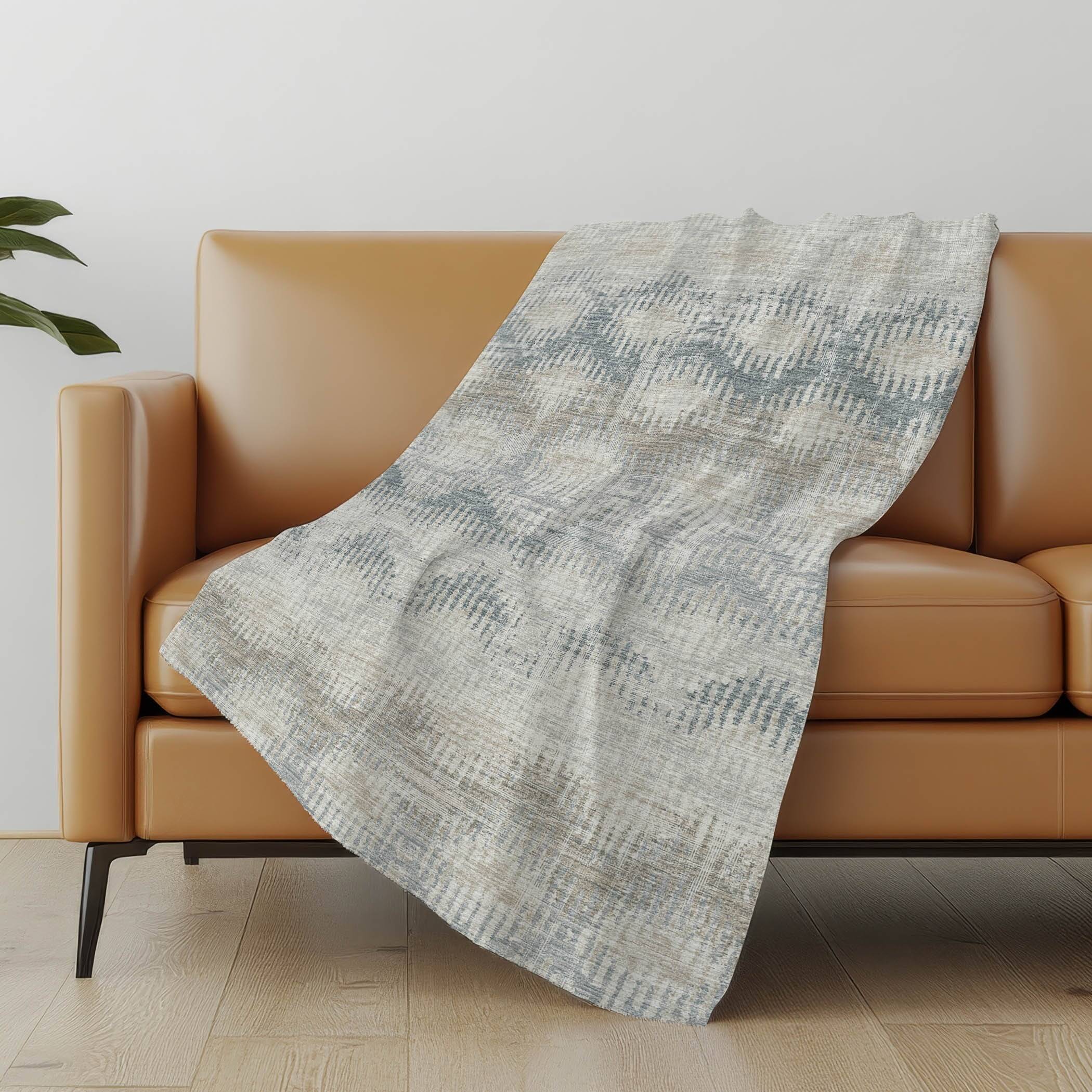 Addison Rugs Premium Machine Washable ASB80 Linen Sherpa Throw Blanket Blankets