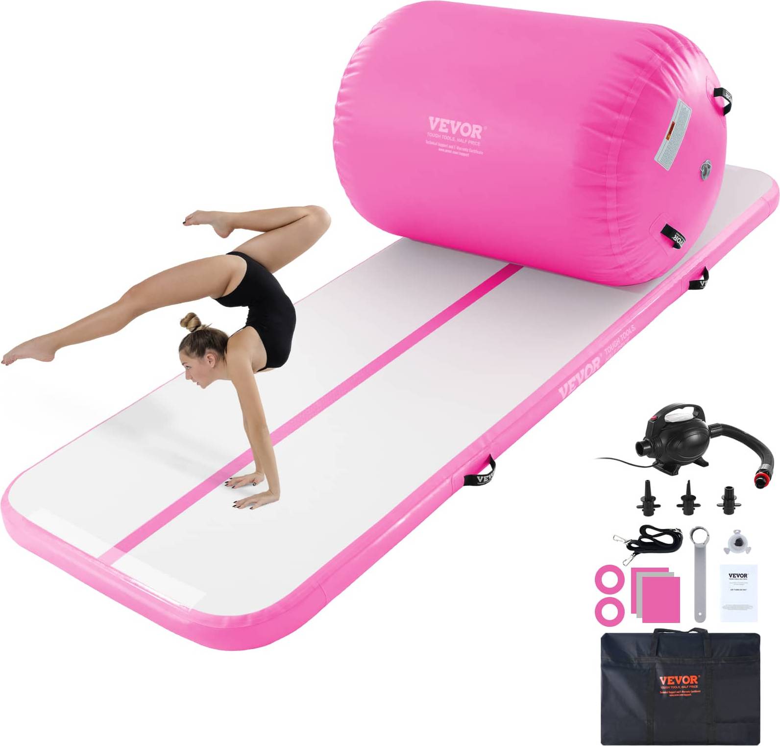 Gymnastics VEVOR Inflatable Gymnastics Air Mat Set 2 PCS